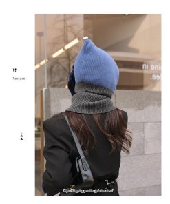 レディース | ニット帽 目出し帽 フェイスマスク ウール 女子ニットキャップ 女性用スキー帽子 耳カバー あったか 防寒対策 冬 2022新作　