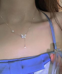 ネックレス | 蝶々チェーンネックレスレディース可愛い