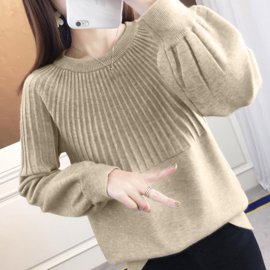 ニット・セーター | 求心編みニットトップスパフスリーブ 韓国
