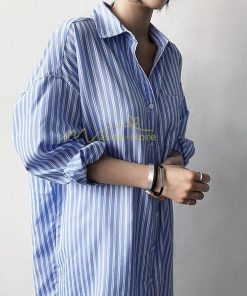 ミディアム | シャツ レディース シャツワンピース ロングシャツ 長袖 薄手 ポリエステル 秋 夏