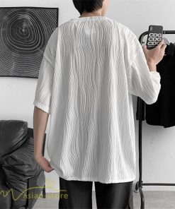 Tシャツ | Tシャツ メンズ カットソー 半袖丸首 シンプル ストライプ 夏新作 カッコウイイ メンズスタイル 上品 半袖 白 カジュアル  黒 クルーネック