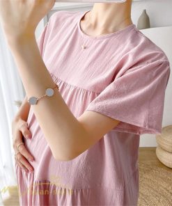 ワンピース | マタニティレディース 着痩せ 無地 ゆる上品 半袖 大きいサイズ 韓国風 Aライン マタニティウェア サマー妊婦服