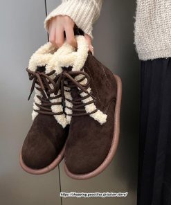 ブーツ | ムートンレディース ショート 編み上げ ボア ショート裏起毛 暖かい もこもこ 痛くない 人気 防寒 秋 歩きやすい 冬 おしゃれ 痛くない