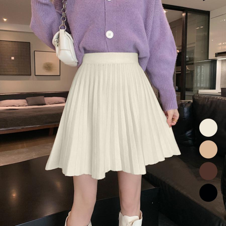 ミニスカート | プリーツスカート 編み レディース 韓国