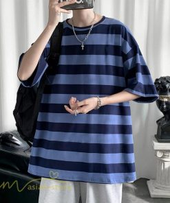 Tシャツ | カットソー 半袖トップス メンズボーダー カジュアル クルーネック ゆったり 夏新作 夏服 シンプル おしゃれ 大きいサイズ 5分袖