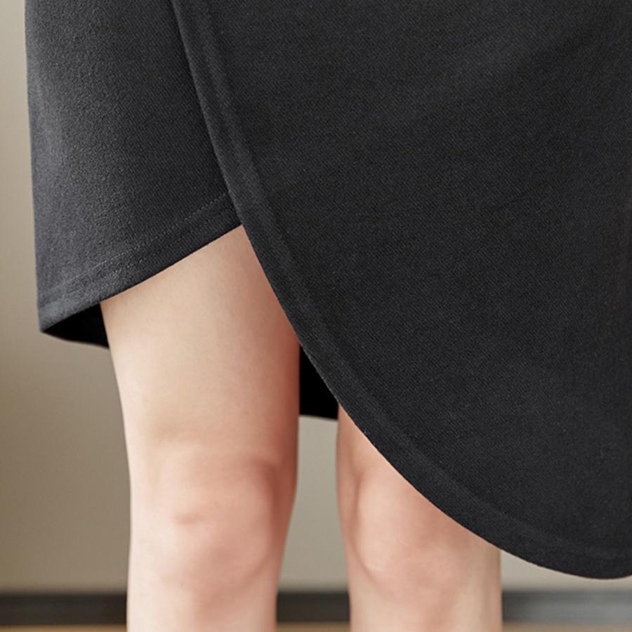 タイトスカート | ウールライク ギャザースカート 不規則裾