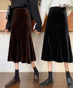 ロングスカート | マーメイドスカート ベルベット 韓国風