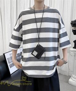 Tシャツ | カットソー 半袖トップス メンズボーダー カジュアル クルーネック ゆったり 夏新作 夏服 シンプル おしゃれ 大きいサイズ 5分袖