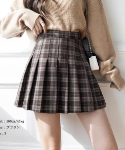 ミニスカート | 韓国風チェック柄プリーツミニスカート